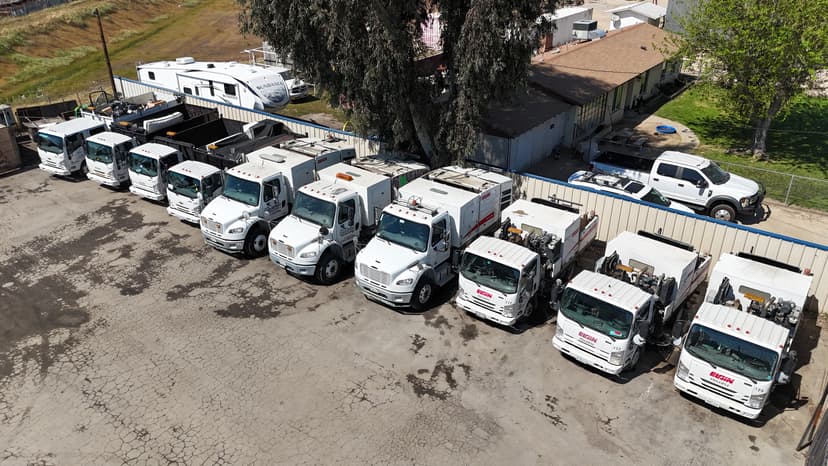 JDSS fleet of sweeper trucks lined up