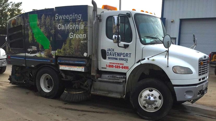 Sweeping California Green power broom sweeper